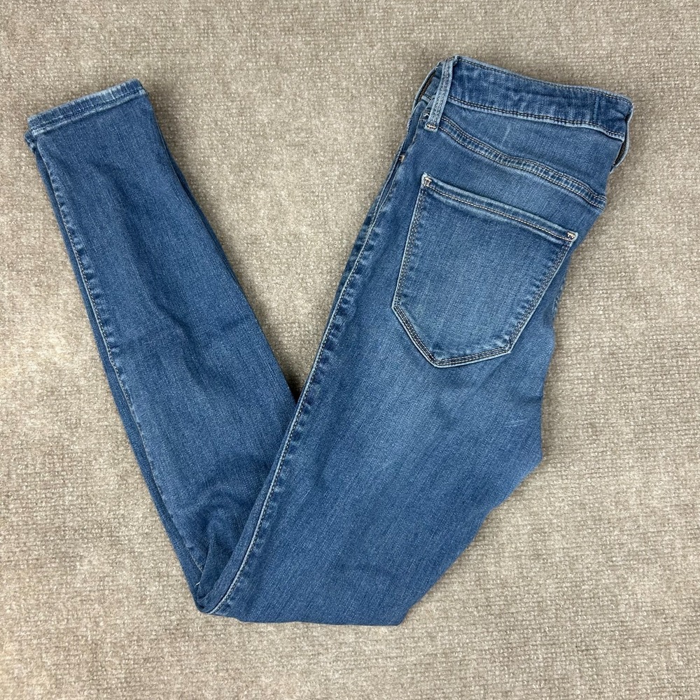 Hollister Jeans Leggings Women 5R Blue Denim Distress High Rise Advanced Stretch